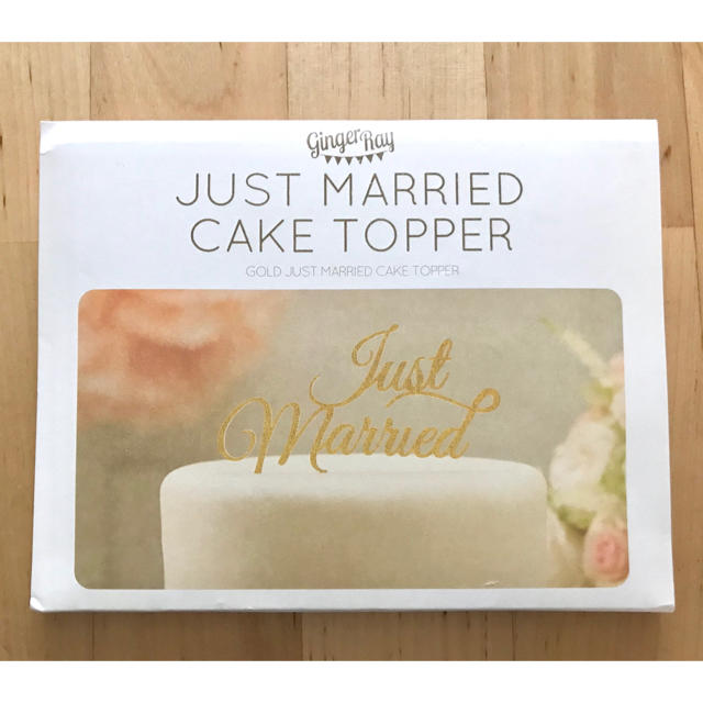 ケーキトッパー『Just Married』wedding ゴールド インテリア/住まい/日用品のキッチン/食器(その他)の商品写真