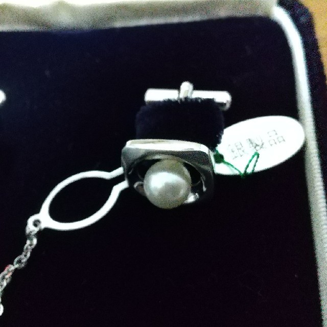阪急百貨店オリジナル本真珠カフスケースセット 銀製品シルバーオススメ未使用新品
