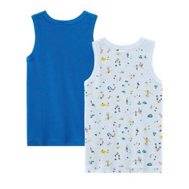 PETIT BATEAU(プチバトー)のmicco様専用♡3ans プチバトー プリントタンクトップ２枚組 キッズ/ベビー/マタニティのキッズ服男の子用(90cm~)(下着)の商品写真