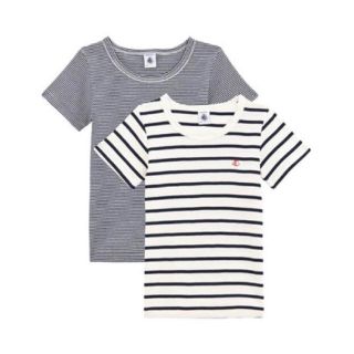 プチバトー(PETIT BATEAU)の☆Sale☆14ans プチバトー マリニエール＆ミラレ半袖Ｔシャツ２枚組(Tシャツ(半袖/袖なし))