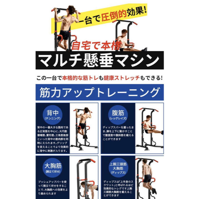 ぶら下がり健康器 懸垂マシン チンニングスタンド 筋トレ 背筋-eastgate.mk