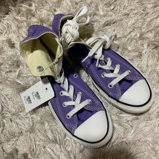 コンバース(CONVERSE)のconverse 紫　ハイカット　24.5(スニーカー)