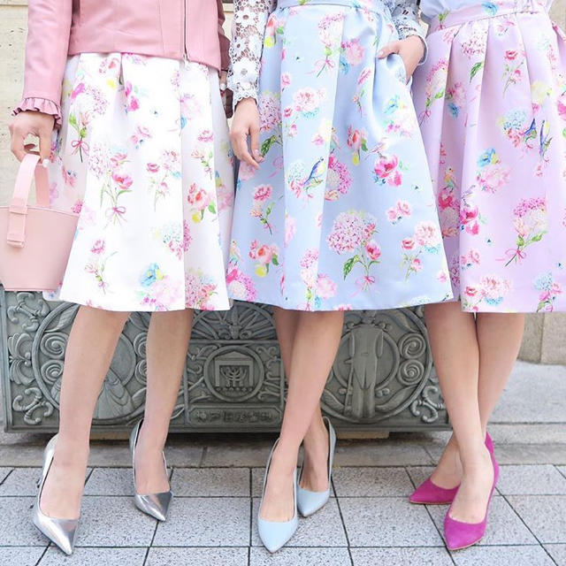 チェスティ♡春夏バードフラワーブーケスカート美品レディース