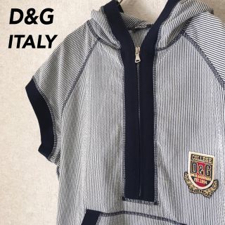 ドルチェアンドガッバーナ(DOLCE&GABBANA)のD&G ドルチェアンドガッバーナ パーカー シャツ ハーフジップ ストライプ(シャツ)