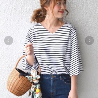 シップスフォーウィメン(SHIPS for women)のSHIPS ボーダーカットソー　プルオーバー　トップス(カットソー(半袖/袖なし))