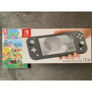 ニンテンドースイッチ(Nintendo Switch)の任天堂Switch lite グレー　あつまれまれ動物の森セット(家庭用ゲーム機本体)