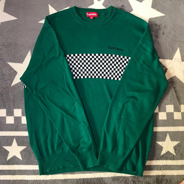 Supreme Checkered Panel Crewneck Sweaterメンズ