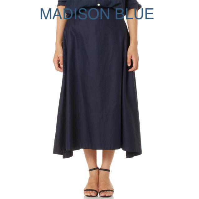 【MADISON BLUE】19SSミモレフレアースカート /ネイビー/01のサムネイル