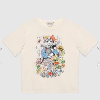 グッチ(Gucci)の完売品 GUCCI × ヒグチユウコ ■ Tシャツ 猫 文鳥 ■ 白 S〜M (Tシャツ/カットソー)