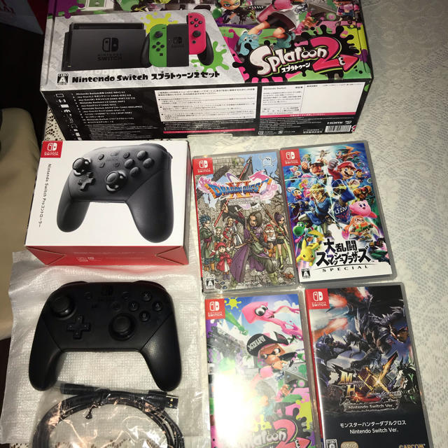 Nintendo Switch スプラトゥーン2セット ソフト3つ プロコン付き | フリマアプリ ラクマ