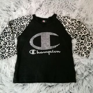 チャンピオン(Champion)のChampion 黒ベース×ヒョウ柄 100サイズ ロンT 男の子(Tシャツ/カットソー)