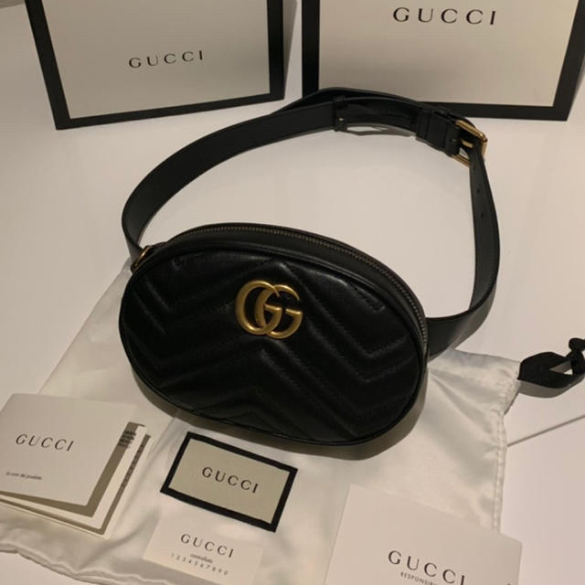 Gucci(グッチ)の美品 Gucci グッチ ショルダーバッグ マーモント ベルトバッグ レディースのバッグ(ボディバッグ/ウエストポーチ)の商品写真