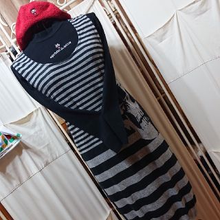 ヒステリックグラマー(HYSTERIC GLAMOUR)の＆ღ𝒰 ღ様専用 ヒステリックグラマードクロボーダーニットワンピース(ロングワンピース/マキシワンピース)