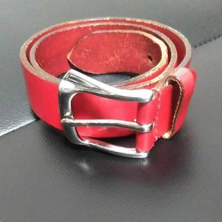 EVISU KAMOME EMBOSSED LEATHER BELT