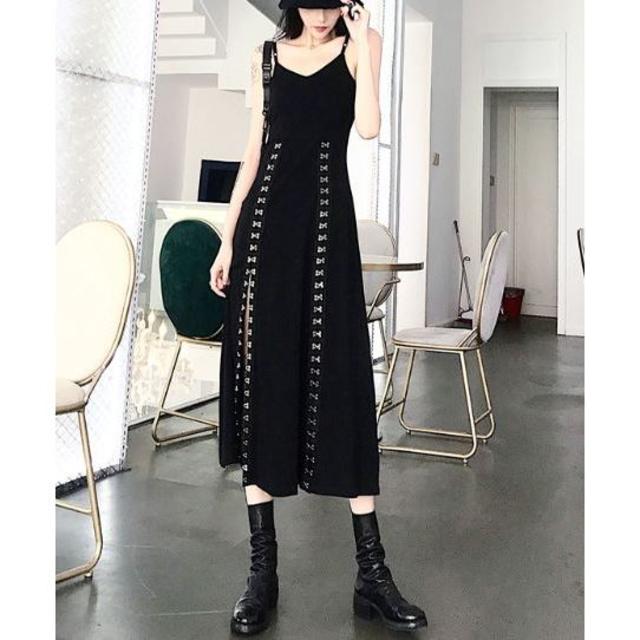 新品 M【24時間発送】魔女　ゴシック　ワンピース　ドレス　ブラック　黒