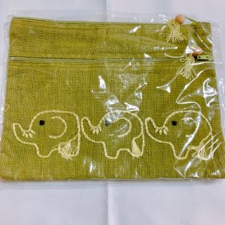 新品未使用　タイ購入　麻織ポーチ(ポーチ)