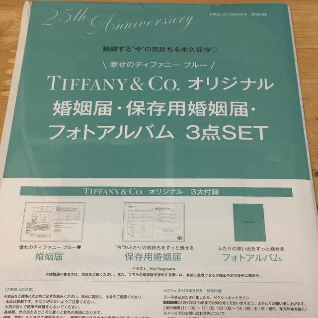 Tiffany & Co.(ティファニー)のティファニー婚姻届　3点セット エンタメ/ホビーの雑誌(結婚/出産/子育て)の商品写真