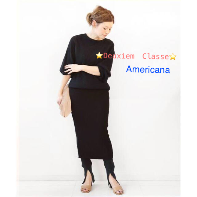 DEUXIEME CLASSE(ドゥーズィエムクラス)の⭐️Deuxiem Classe⭐️アメリカーナ＊レギンス【ブラック】 レディースのレッグウェア(レギンス/スパッツ)の商品写真