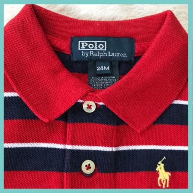 POLO RALPH LAUREN(ポロラルフローレン)の新品未使用 ポロラルフローレン ベビー ボーダーポロシャツ 24M 90cm キッズ/ベビー/マタニティのキッズ服男の子用(90cm~)(Tシャツ/カットソー)の商品写真