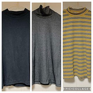 ユニクロ(UNIQLO)の美品★長袖ハイネック 3点セット 重ね着(カットソー(長袖/七分))