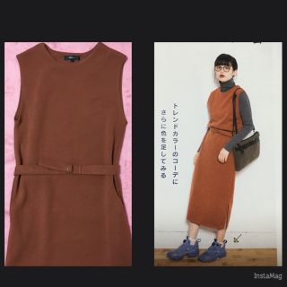 ウィゴー(WEGO)のwegoキャメルワンピース(ロングワンピース/マキシワンピース)