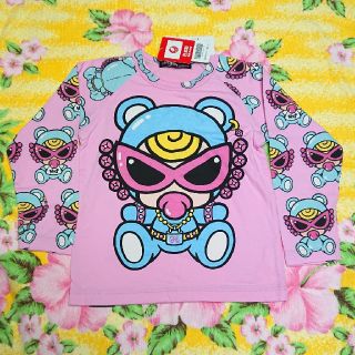 ヒステリックミニ(HYSTERIC MINI)のヒスミニ♥新品タグ付き♥テディブルー♥ピンク♥100cm(Tシャツ/カットソー)