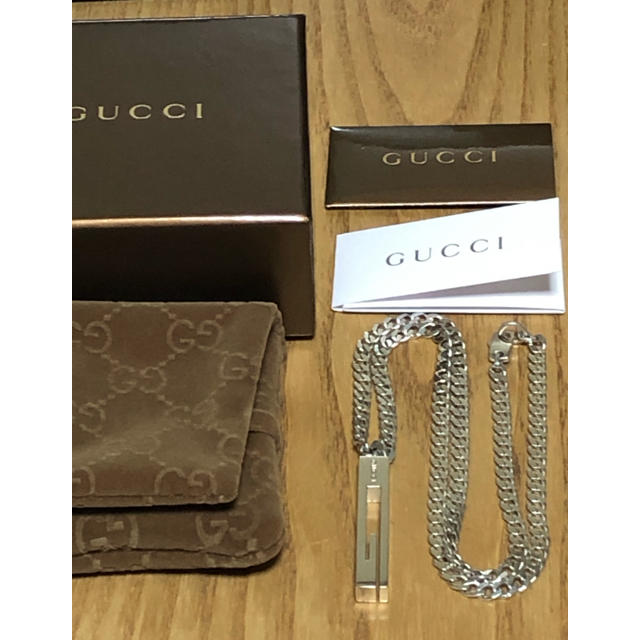 Gucci(グッチ)のGUCCI グッチ ネックレス シルバー レア Gカット ラージサイズ 喜平 メンズのアクセサリー(ネックレス)の商品写真