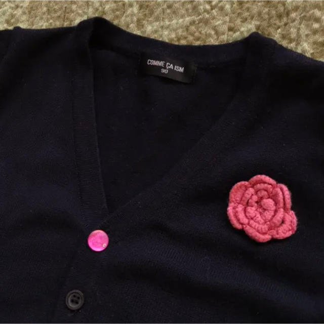 COMME CA ISM(コムサイズム)のコムサイズム  リメイク カーディガン  ネイビー  90 キッズ/ベビー/マタニティのキッズ服女の子用(90cm~)(カーディガン)の商品写真