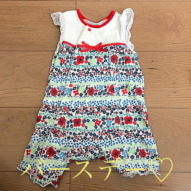 ampersand(アンパサンド)のampersand♡バースデー♡ロンパース&スタイ４枚セット キッズ/ベビー/マタニティのベビー服(~85cm)(ロンパース)の商品写真