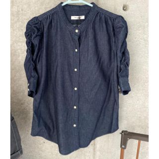 マウジー(moussy)のMOUSSY 完売！GATHER SLEEVE DENIM BLOUSE(シャツ/ブラウス(長袖/七分))