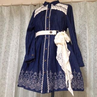 アクシーズファム(axes femme)のしろずきん様専用＊axes＊ロールアップデニムワンピース(ミニワンピース)