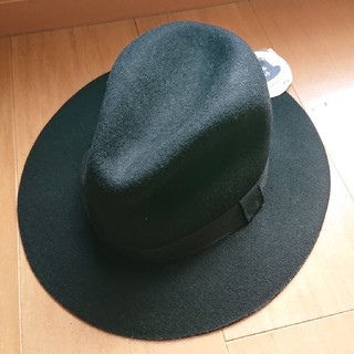 【新品タグ付き】中折れハット 帽子 黒フェルト(ハット)