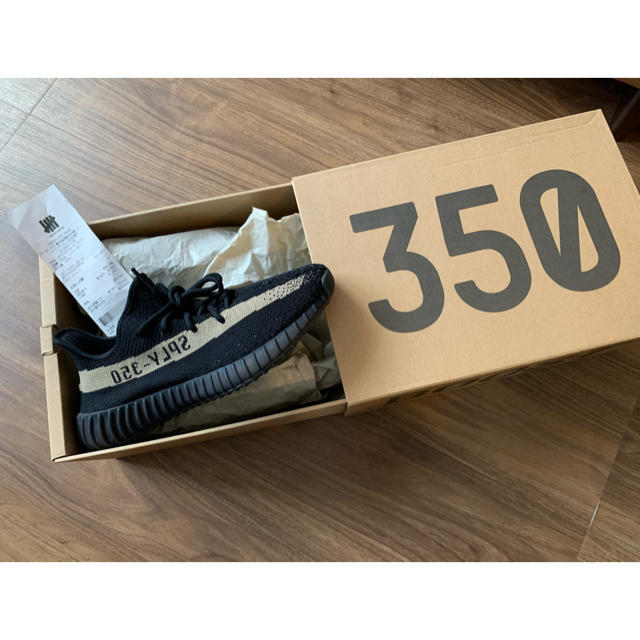 国内正規 YEEZYBOOST 350V2 27.0 CBLACK/GREENスニーカー