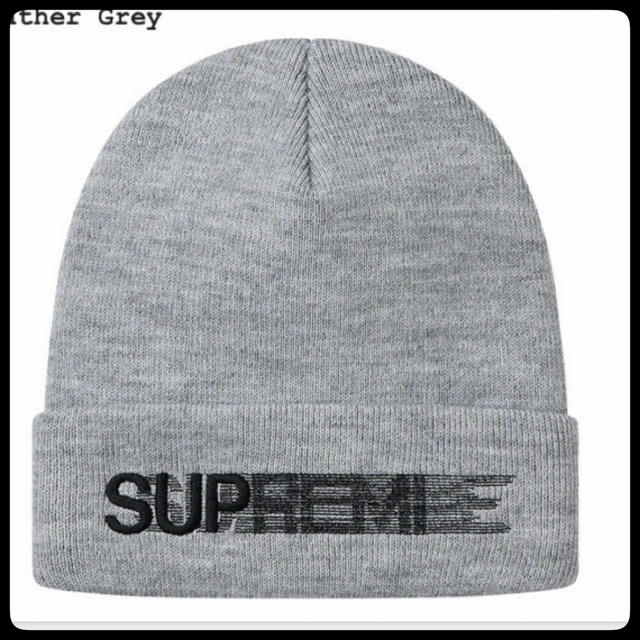 Supreme(シュプリーム)のMotion Logo Beanie グレー メンズの帽子(ニット帽/ビーニー)の商品写真