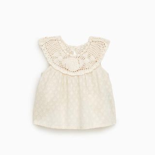 ザラキッズ(ZARA KIDS)の新品タグ付 クロシェブラウス 18-24m ZARA baby(ブラウス)