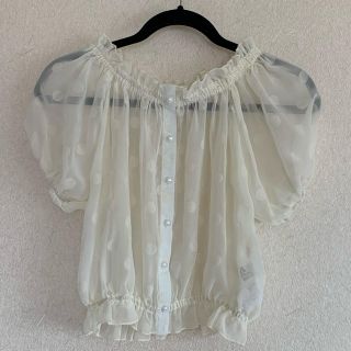 グレイル(GRL)のドットシフォンブラウス(シャツ/ブラウス(長袖/七分))