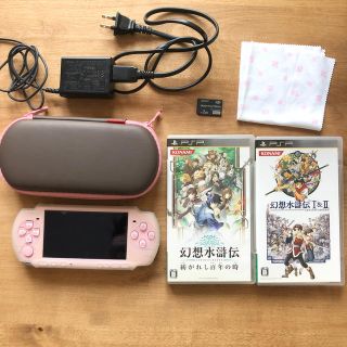 プレイステーションポータブル(PlayStation Portable)のPSP3000本体　ピンク（ソフト2本付）(携帯用ゲーム機本体)