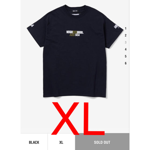 NEIGHBORHOOD(ネイバーフッド)のwind and sea neighborhood Tシャツ　黒　XL ブラック メンズのトップス(Tシャツ/カットソー(半袖/袖なし))の商品写真