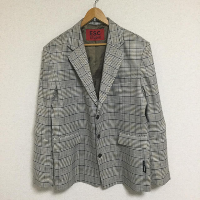 ESCSTUDIO Zipper Check Blazer ジャケット メンズのジャケット/アウター(テーラードジャケット)の商品写真