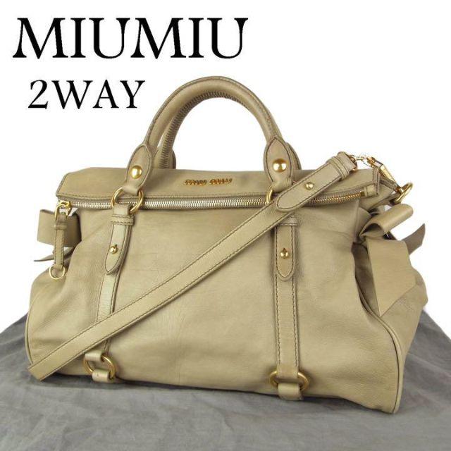 miumiu - ミュウミュウ MIUMIU リボン レザー 2WAY ショルダー ハンド バッグの通販 by mammut's shop