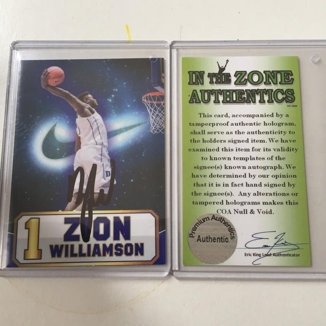 NBA zion williamson rookie auto