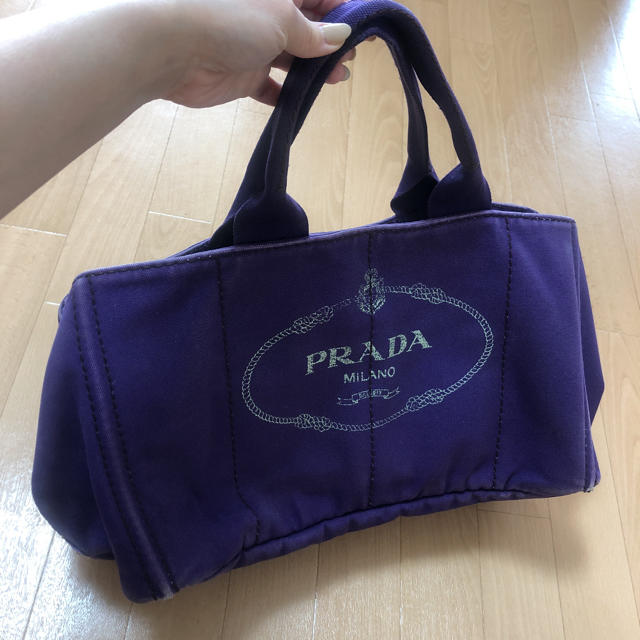 PRADA カナパ キャンバストート 紫-