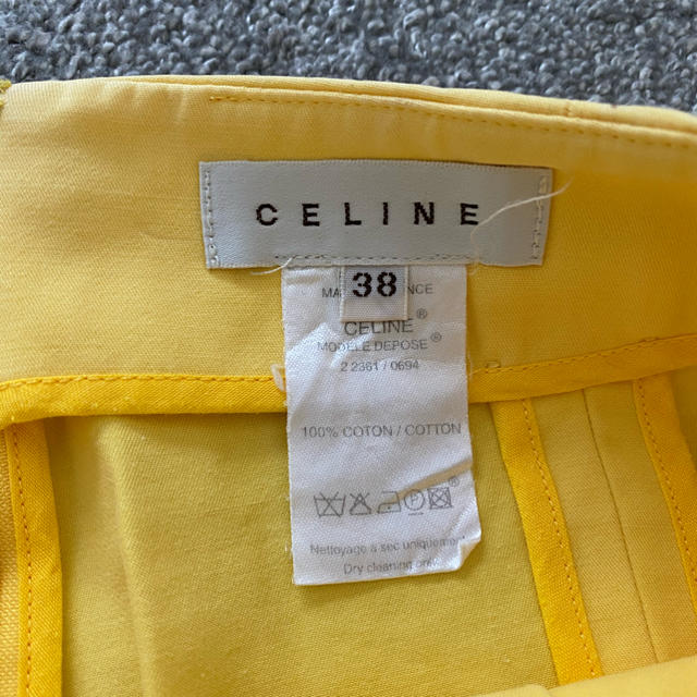 celine(セリーヌ)のCELINEスカート♡イエロー38 レディースのスカート(ひざ丈スカート)の商品写真