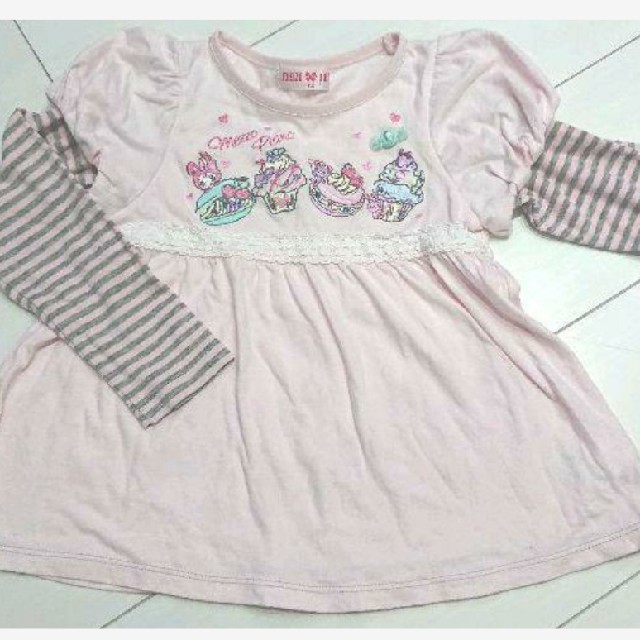 mezzo piano(メゾピアノ)のmezzo piano♪長袖100cm キッズ/ベビー/マタニティのキッズ服女の子用(90cm~)(Tシャツ/カットソー)の商品写真