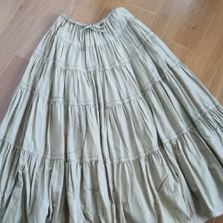 カネコイサオ(KANEKO ISAO)のKANEKO ISAO ベージュ 綿ローンスカート(ロングスカート)