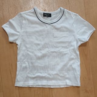 コムサイズム(COMME CA ISM)の美品 コムサイズム 白ボーダーTシャツ 100㎝(Tシャツ/カットソー)