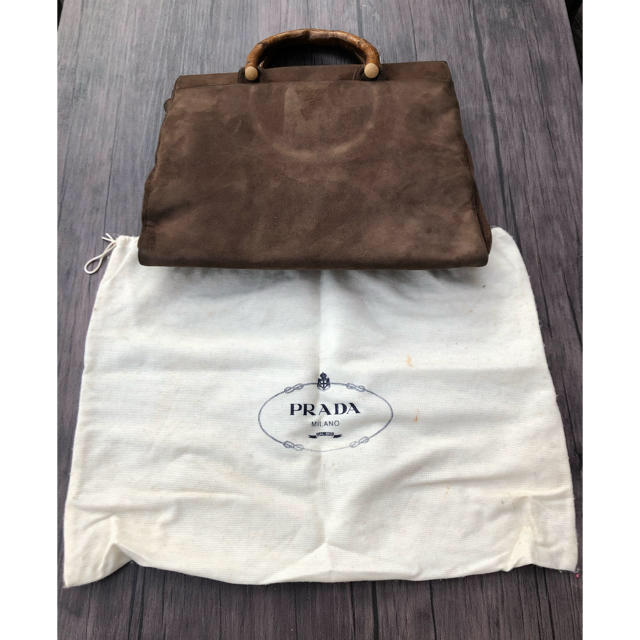 正規品PRADAバンブーバッグ/ヌバック/レア/プラダ | フリマアプリ ラクマ