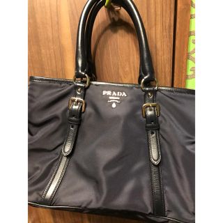 プラダ(PRADA)のプラダのバッグ　本物　ネイビー(トートバッグ)