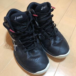 アシックス(asics)の23cm バッシュ　アシックス　バスケットシューズ　黒　ブラック　ミニバスケット(バスケットボール)