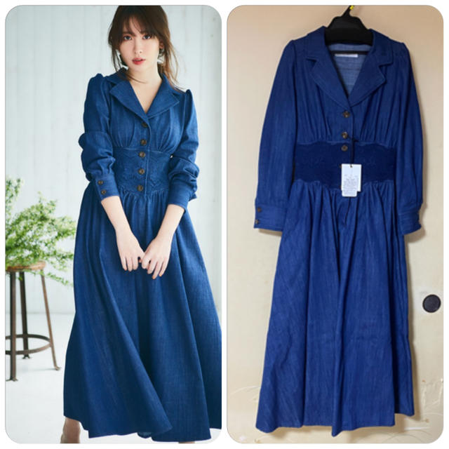 Lace Belted Denim Dress herlipto M